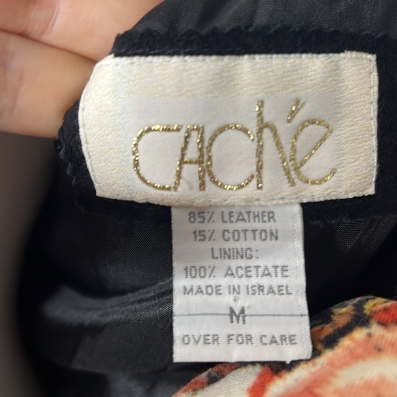 Cache Sz M Vintage Black Suede Snakeskin and Velvet Appliqué Bomber Zip Jacket - Picture 14 of 16